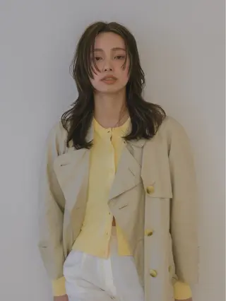 ミディアム 心美/色落ちまで 可愛い透明感カラーのヘアスタイル