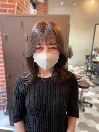 カラー ヘアアレンジ 似合わせ顔まわり カット💛森尾真由美のヘアスタイル