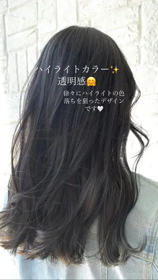 ロング カラー たなか りなのヘアスタイル