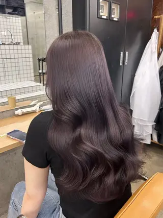 ロング カラー 🌷ラベンダーピンク 顔まわり🌷ねいろのヘアスタイル