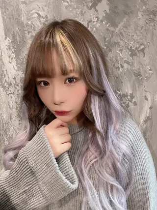 セミロング カラー パーマ ヘアアレンジ メンズ キッズ ネイル マツエク・マツパ 韓国/トレンド レイヤー【101】のヘアスタイル