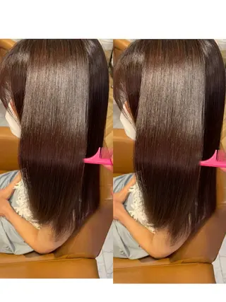 セミロング 艶カラー美髪縮毛矯正 /髪質改善✨️ユウキのヘアスタイル