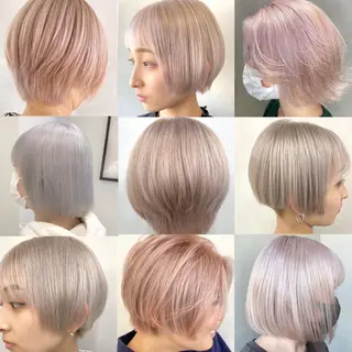 ショート カラー 艶ハイトーンブリーチ 🌈小林侑雅のヘアスタイル