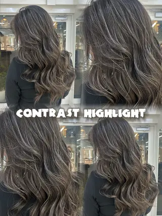 ロング カラー 表参道/ハイライト バレイヤージュのヘアスタイル