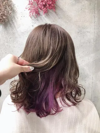 セミロング カラー wakana 【ブリーチカラー】のヘアスタイル