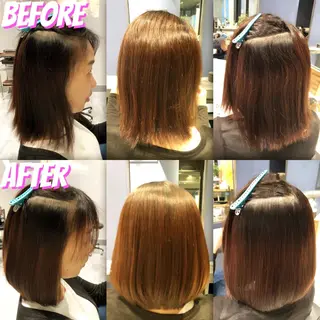 ミディアム パーマ ブリーチ縮毛矯正/ デサキ ショウヘイのヘアスタイル