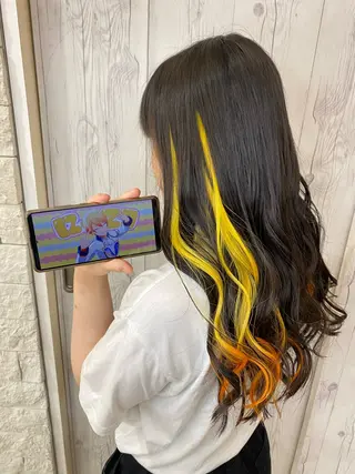 ロング ゆぴ☾‪/推しカラー /ハイトーンのヘアスタイル