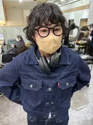 ショート パーマ パーマ/透明感カラー /ボブ/吉田一生のヘアスタイル