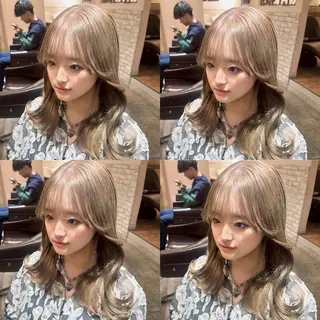 セミロング カラー ヘアアレンジ 💎韓国レイヤー ×エクステゆうま💎のヘアスタイル