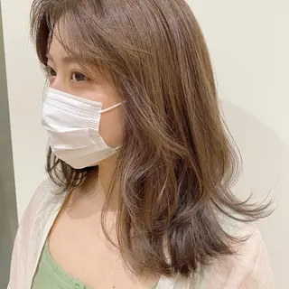 ミディアム カラー パーマ ヘアアレンジ メンズ キッズ ネイル マツエク・マツパ モリモト サナのヘアスタイル