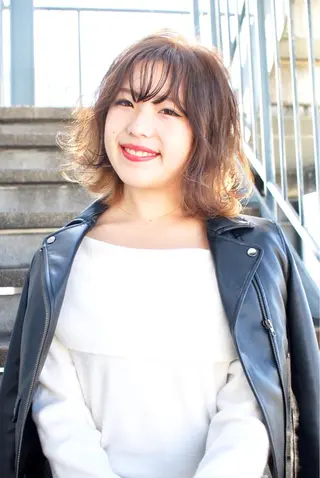 ミディアム カラー パーマ olga所属・松尾謙佑【ハイライト LEDエクステ】のヘアスタイル