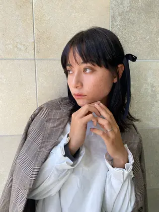 ミディアム 艶髪/透明感/ 三宅晴香のヘアスタイル