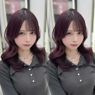 セミロング うる艶カラー×韓国 ヘア/Yumi🎀のヘアスタイル