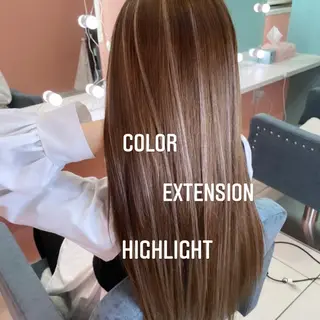 ロング カラー エクステ🩵ブリーチ 韓国ヘア🩵KAEのヘアスタイル