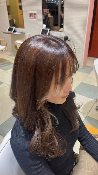 ロング ベージュカラー⌇﻿ くびれヘア.𐙚心音のヘアスタイル