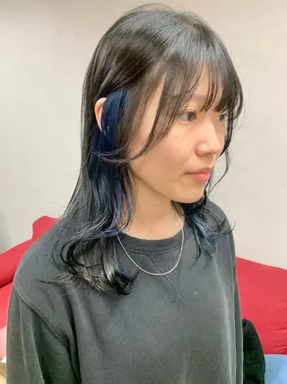 ミディアム カラー ヘアアレンジ ayumi🌈 インナーカラー🌈のヘアスタイル