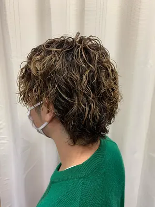 ミディアム パーマ メンズ labyrinthノーブル所属・メンズ特化西村 雄太のヘアスタイル