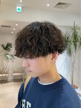 パーマ メンズ 渋谷ボブ/レイヤー ボブ田中航平のヘアスタイル