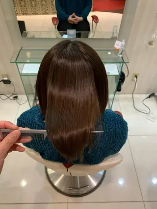 ミディアム 縮毛矯正/似合わせ EARTH岐阜髙橋のヘアスタイル