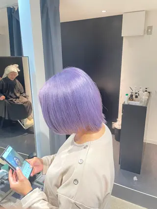 ショート カラー youres hair 新宿3丁目店所属・🍫ハイトーン✖︎ 髪質改善🍫柴田のヘアスタイル