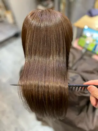 ロング カラー パーマ 髪質改善縮毛矯正 撮影モデル@藤沢駅のヘアスタイル