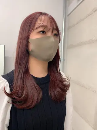 ミディアム カラー 透明感/オリーブ/ グレージュ/YUKAのヘアスタイル