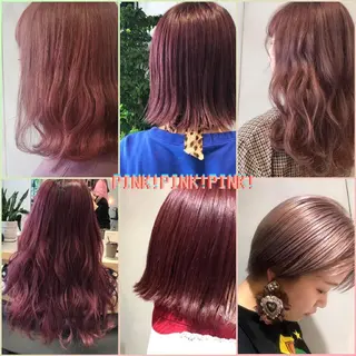 カラー セミロング ヘアアレンジ オリーブ透明感カラー 表参道/MIKUのヘアスタイル