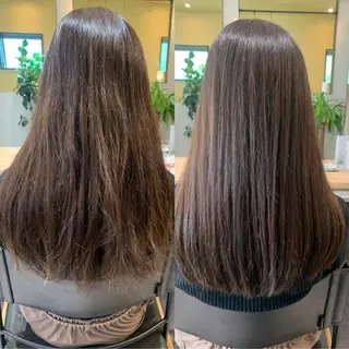 ロング パーマ hub hair レイヤー/透明感のヘアスタイル