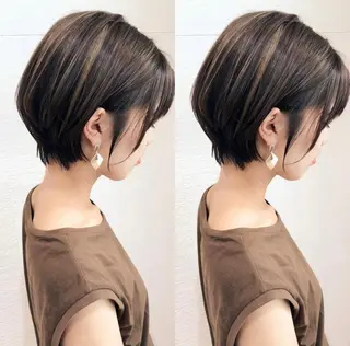 ショート ショート/ボブ/ 白髪ぼかし/しんやのヘアスタイル