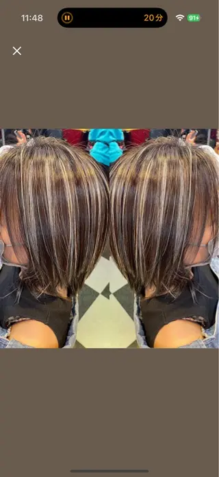 ミディアム ハイライトモデル募集 横浜石川町CHIRIのヘアスタイル