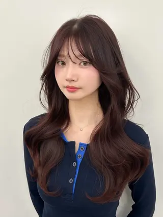 ロング カラー 韓国ヘア/顔周り ヘアセット/加藤優里のヘアスタイル