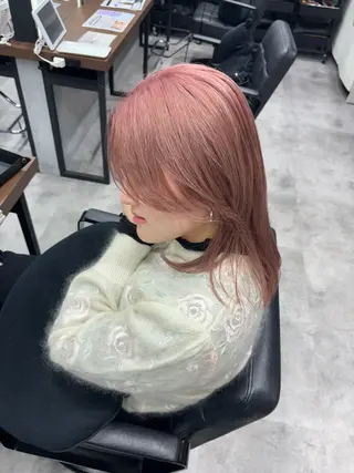 カラー 暖色/ハイトーン/ カラー/HBLのヘアスタイル