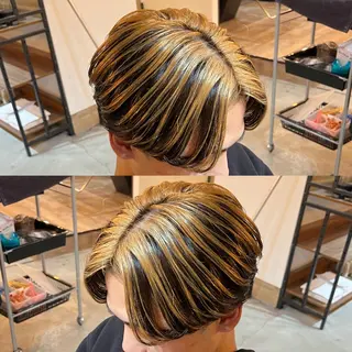 ミディアム カラー メンズ センターパート職人 店長/TSUBASAのヘアスタイル