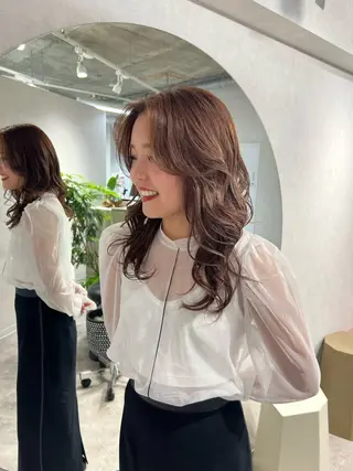 セミロング カラー 暖色カラー/ブリーチ /名古屋/かのんのヘアスタイル