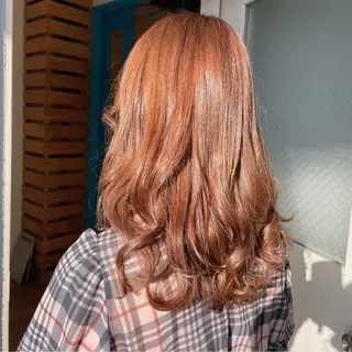 セミロング カラー ヘアアレンジ なつき/艶ピンク/ girly hairのヘアスタイル