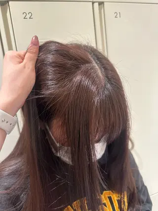 ロング カラー ヘアアレンジ タイトボブ個性派カラ ーAKANEのヘアスタイル