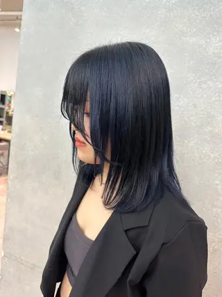 セミロング カラー メンズパーマ/ メッシュ📍ユリのヘアスタイル