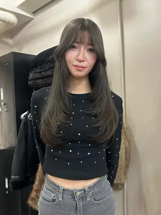 ロング えり 堀江/ボブ /艶髪/レイヤーのヘアスタイル