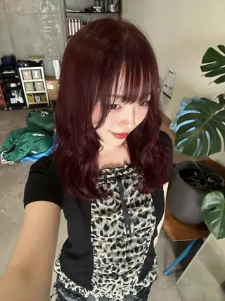 ミディアム カラー 韓国ボブ/レイヤー カット/ EMIRIのヘアスタイル