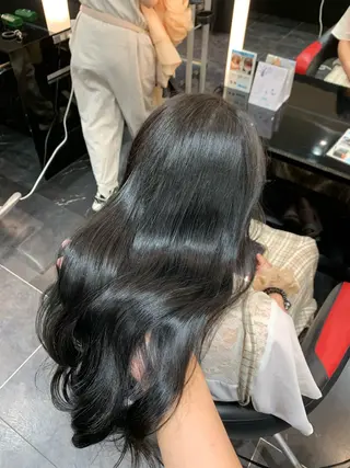 ロング カラー 艶髪/白髪ぼかし ヘッドスパ/大野結菜のヘアスタイル