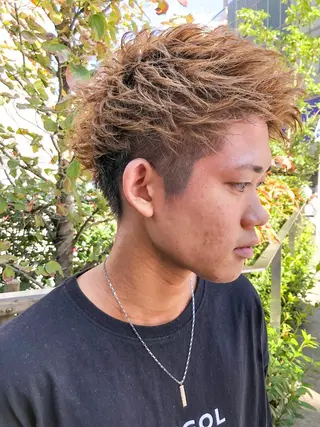 ショート カラー メンズ メンズパーマ メンズ特化ryoのヘアスタイル