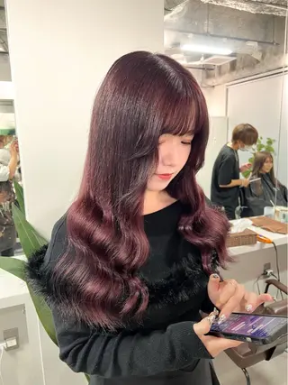 ロング カラー sio.nail&eyebrow salon shimokitazawa2号店所属・nailist mana𖤐´-のネイルデザイン