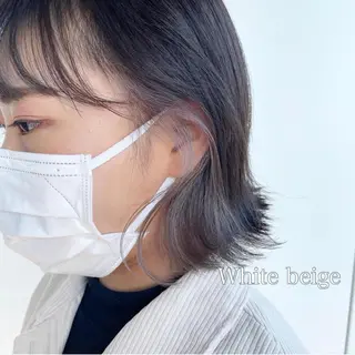 ショート カラー 切りっぱなしボブイヤ リングカラー清水隆央のヘアスタイル