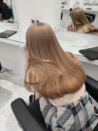 ロング カラー ヘアアレンジ EMANON池袋3rd所属・ブリーチなしカラー｜ なおき｜池袋美容師のヘアスタイル