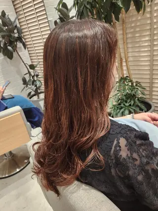 パーマ セミロング 💜艶髪カラー💜 🎶富川美希🎶のヘアスタイル