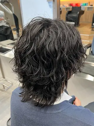 ミディアム パーマ メンズ 新潟メンズパーマ 新潟駅/小田拓実のヘアスタイル