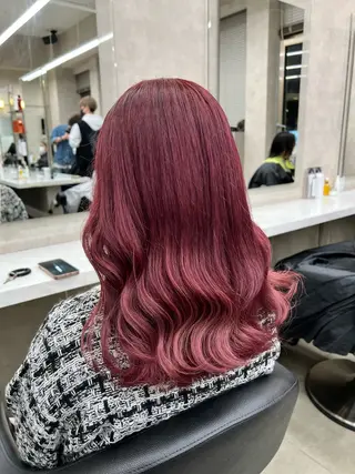 セミロング カラー ヘアアレンジ 💗横浜美容室 💗HARUNAのヘアスタイル