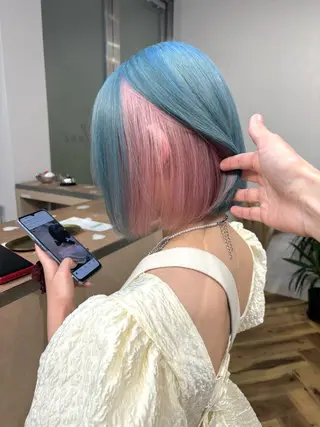 ミディアム カラー lani hair salon所属・SHOTO ハイトー ン/デザインカラーのヘアスタイル