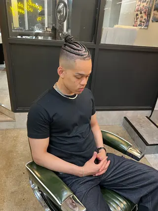 ヘアアレンジ メンズ FRANK'S BARBER WEST TOKYO. 吉祥寺所属・Berbar Ryuのヘアスタイル