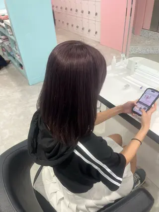 ミディアム カラー みう/仙台/暖色/ 艶髪/顔周りカット/のヘアスタイル